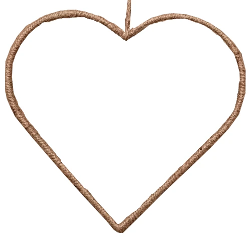 Frame, Hartvorm met touw, 38cm  (kerst-winter)