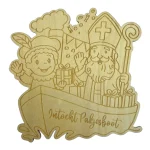 Houten Intocht Pakjesboot naturel, 100mm hoog