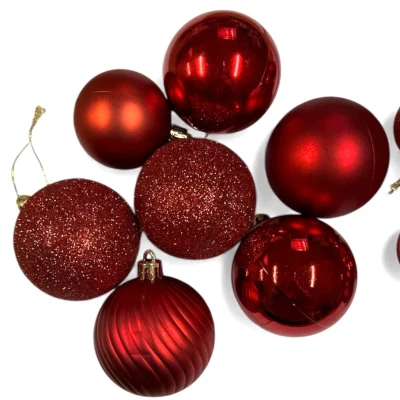 Kerstballen van plastic, 7 stuks