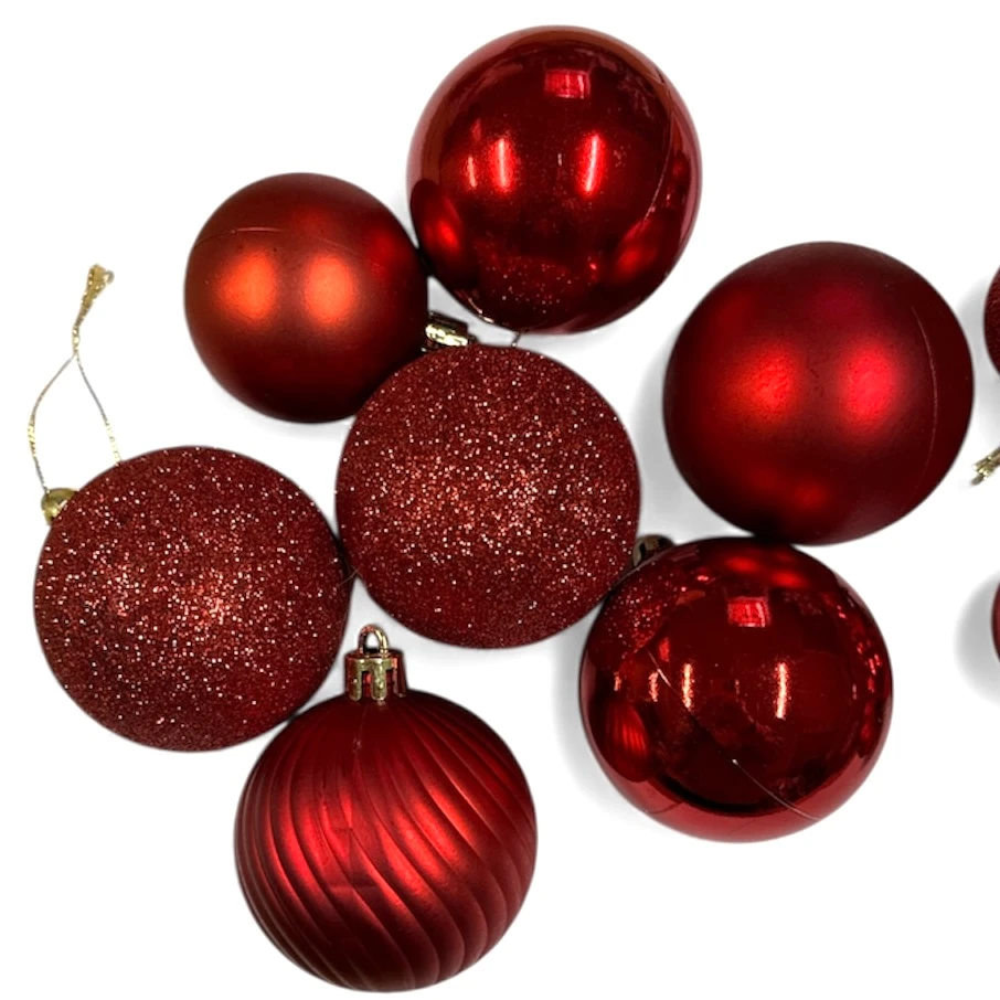 Kerstballen van plastic, 7 stuks