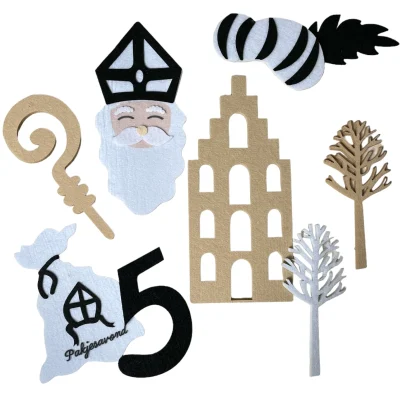 XL set met grote vilten Sinterklaasfiguren, 22cm