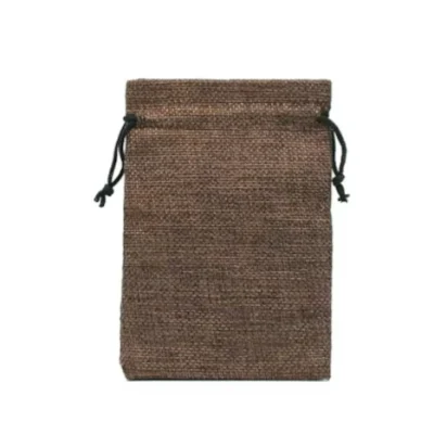 Dark Coffee Jute zakje van Sinterklaas, 7x9cm