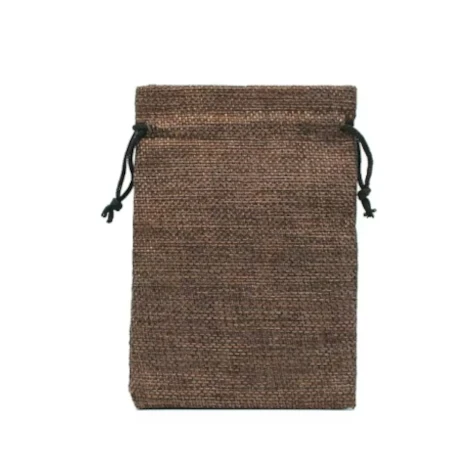 Dark Coffee Jute zakje van Sinterklaas, 7x9cm