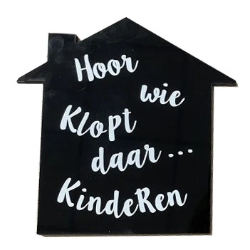 Silhouette huisje, Hoor wie klopt daar, 9.5cm