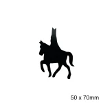 Houten silhouet Sinterklaas op paard, 7cm