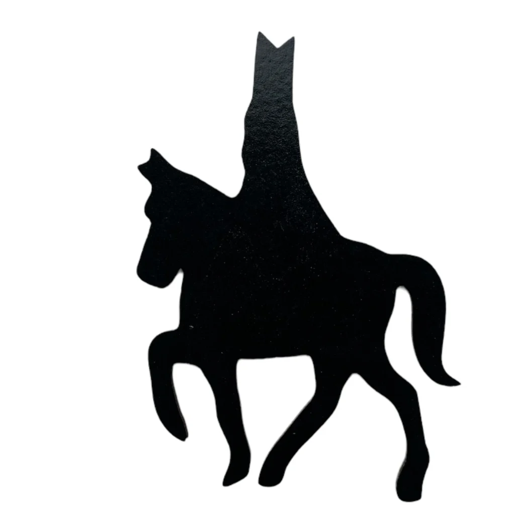 Houten silhouet Sinterklaas op paard, 7cm