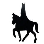 Houten silhouet Sinterklaas op paard, 7cm