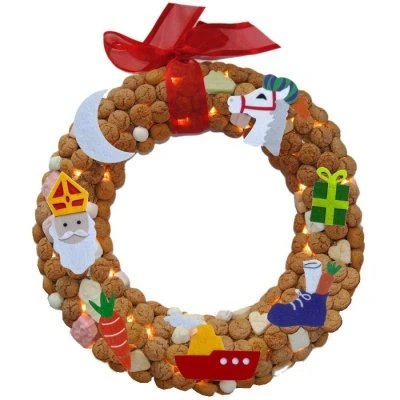 DIY-Pakket; Hop Hop Hop paardje in galop pepernotenkrans, 30cm