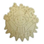 Houten  Pietje met vlaggenlijn; 100 mm