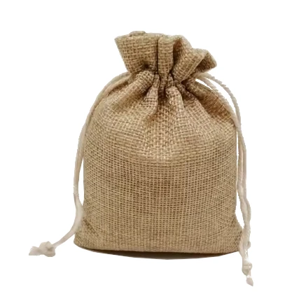 Jute zakje van Sinterklaas, maatje groter, 8x10cm