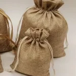 Jute zakje van Sinterklaas, maatje groter, 8x10cm