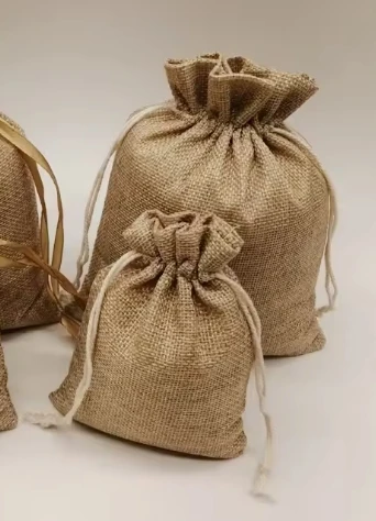 Jute zakje van Sinterklaas, maatje groter, 8x10cm