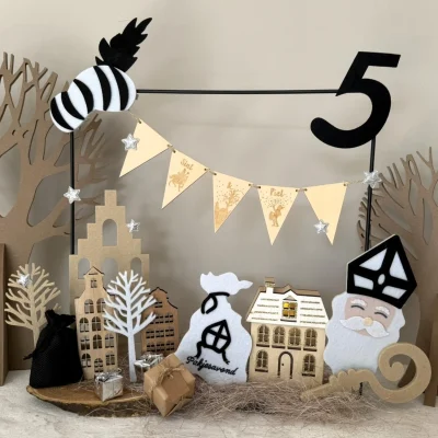 DIY-Pakket; Frame met Lichtjes voor de Sint, 35cm