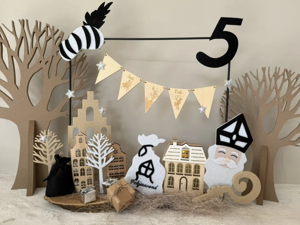 DIY-Pakket; Frame met Lichtjes voor de Sint, 35cm