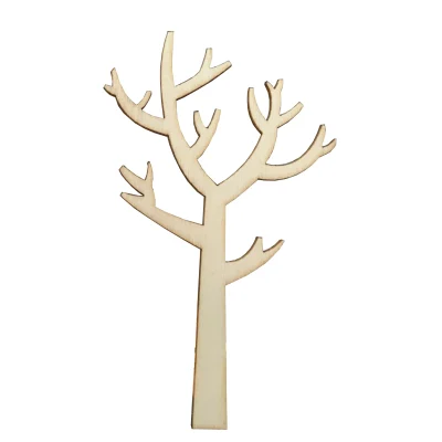 Houten boompjes naturel, breed, 2 stuks, 11cm