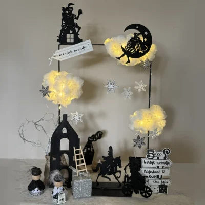 DIY-Pakket; In de wolken van de Sint MET silhouetten & wegwijzer