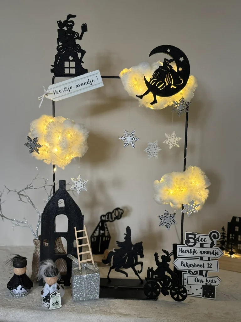 DIY-Pakket; In de wolken van de Sint MET silhouetten & wegwijzer
