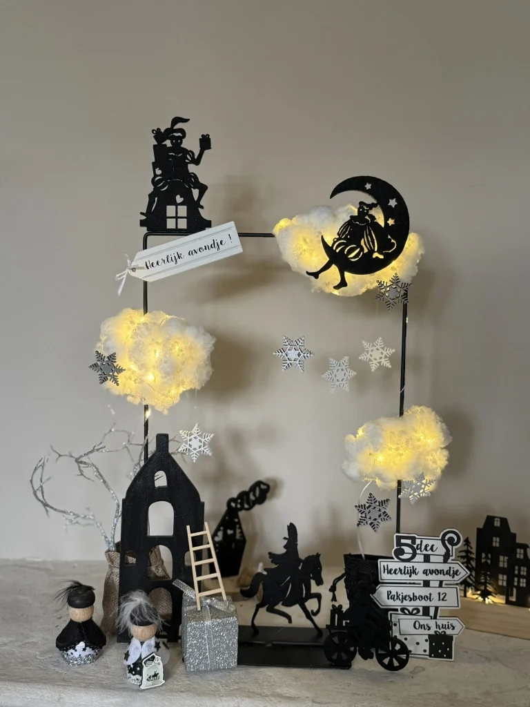 DIY-Pakket; In de wolken van de Sint MET silhouetten & wegwijzer