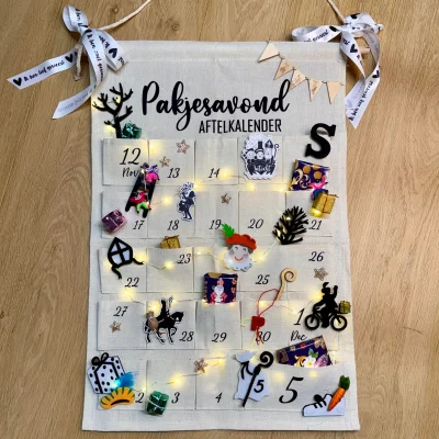 D.I.Y.-Pakket Pakjes Aftelkalender Zwart-Wit en KLEUR