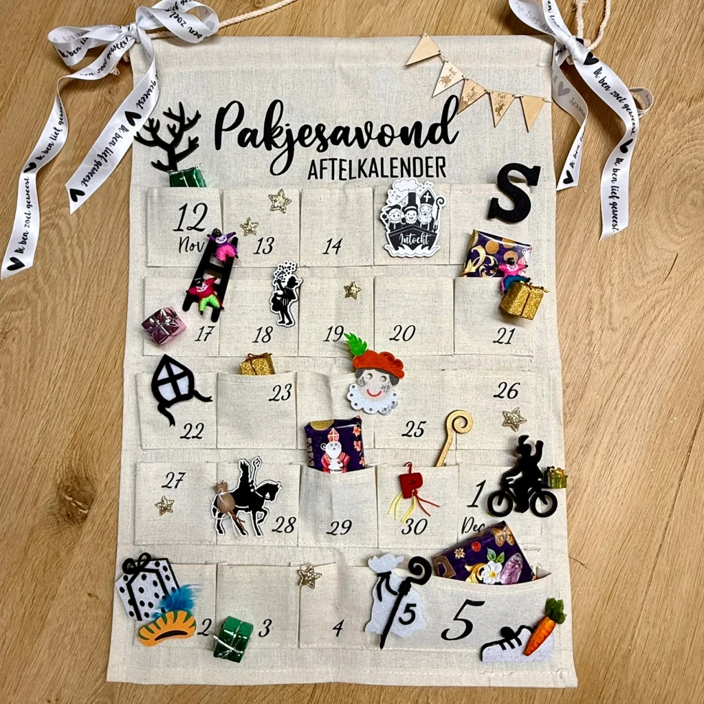 D.I.Y.-Pakket Pakjes Aftelkalender Zwart-Wit en KLEUR