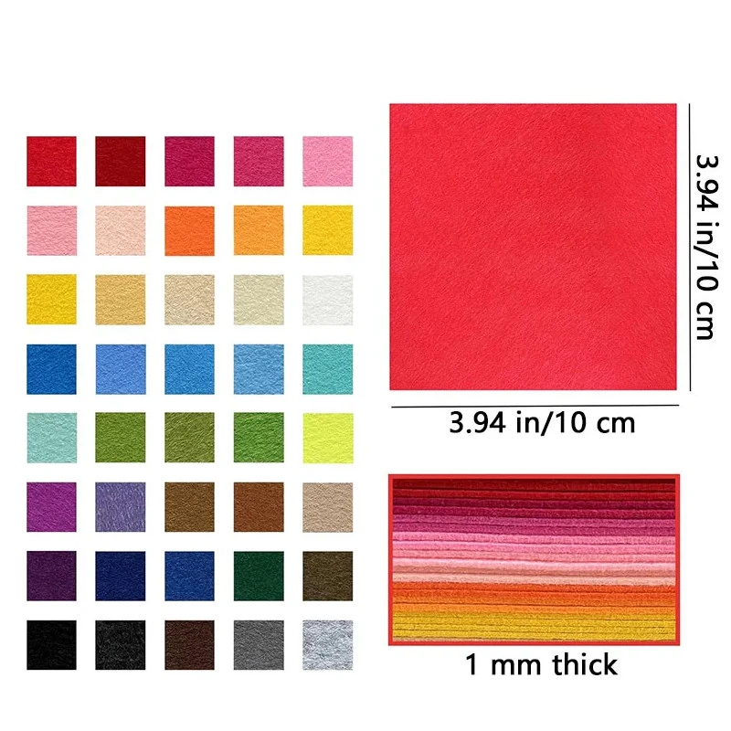 Hobbyvilt 40 kleuren 10x10cm