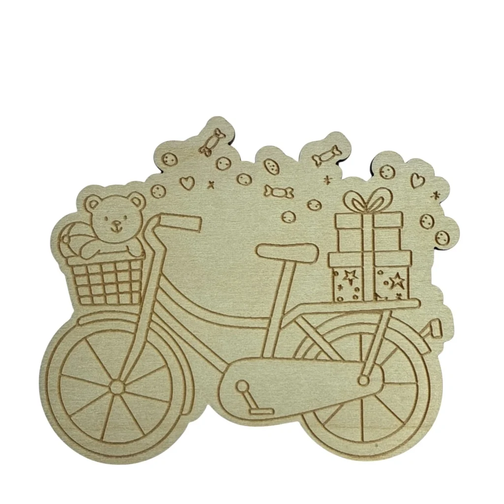 Houten Fiets met kadootjes;  80mm