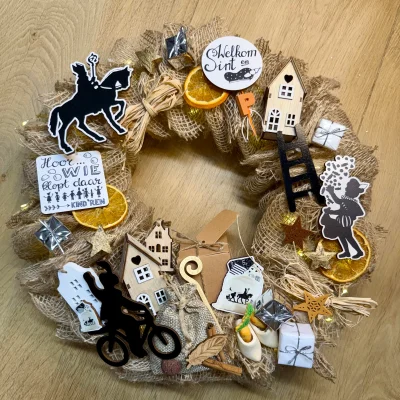 DIY-Pakket; Oudhollandse krans met oranje accenten, 30cm