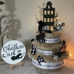Sinterklaas decoratie; Setje van 7 vilten figuurtjes, Attributenset zwart-wit