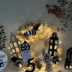 DIY-Pakket; Grote 5 DECEMBER krans met 100 lampjes, 35cm