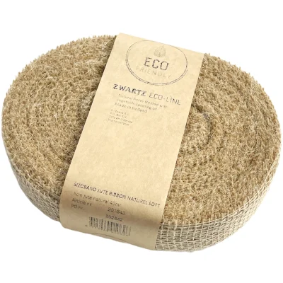 Jute band Naturel, 5cm, Volledige rol 40 meter
