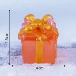 3 kleine mini kadootjes, glow in the dark, 1,4cm ( Goud - lila - lichtblauw)