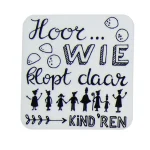 Handlettering Sinterklaastekst; "Hoor wie klopt daar..", 15cm