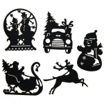 KERST; Setje van 5 vilten figuurtjes, Winter Wonderland (kerst-winter)
