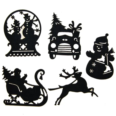 KERST; Setje van 5 vilten figuurtjes, Winter Wonderland (kerst-winter)