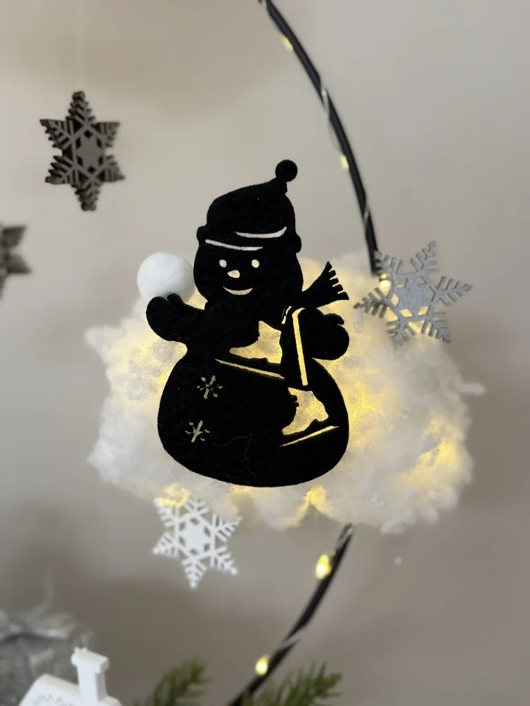 KERST; Setje van 5 vilten figuurtjes, Winter Wonderland (kerst-winter)