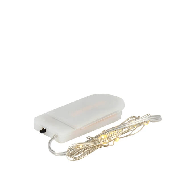LED-verlichting 10-lamps warm wit incl. knoopbatterij