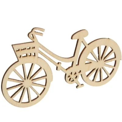 Kleine houten fietsjes, 2 stuks, 8.5cm