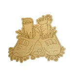 Houten Klompjes met stro;  70mm