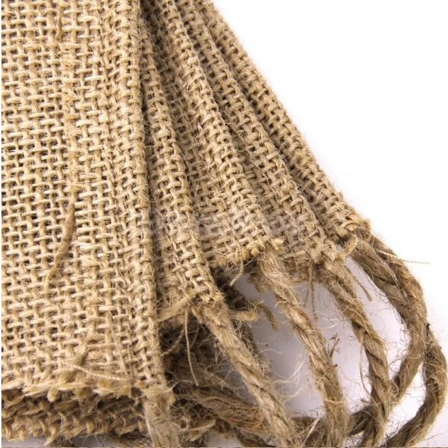 KANT-EN-KLAAR met decoratie er al op; 2 Jute vlaggenlijntjes (nr 9)