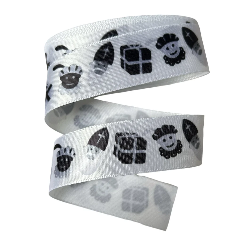 5 meter monochroom Sinterklaaslint pakjesavond, 25mm