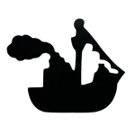 Silhouette Zie ginds komt de stoomboot, 10cm