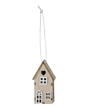 Houten hanger huis, 8cm (kerst-winter)