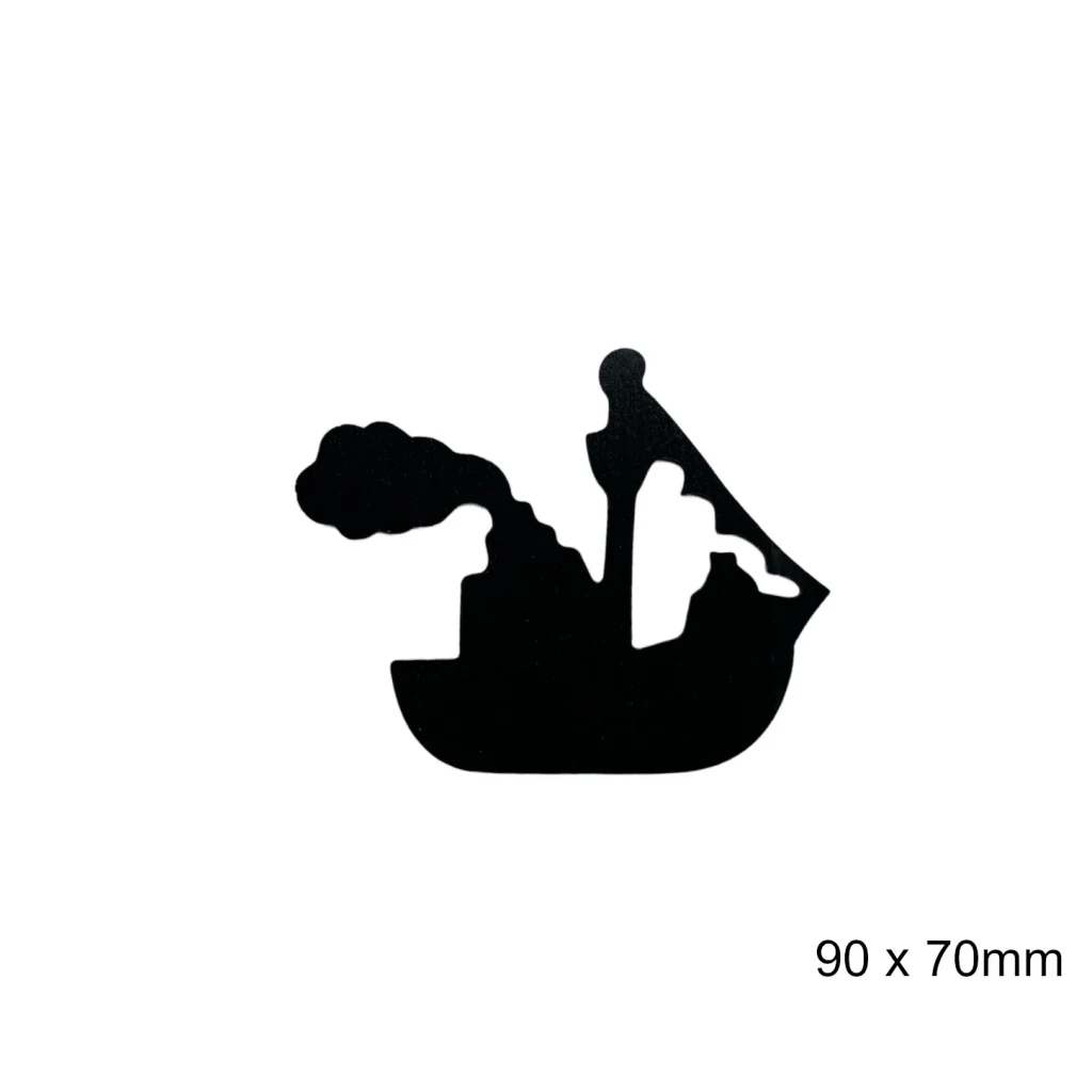 Silhouette Zie ginds komt de stoomboot, 7cm