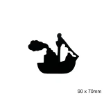 Silhouette Zie ginds komt de stoomboot, 7cm