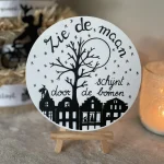 Handlettering Sinterklaastekst; "Zie de maan..." 15cm