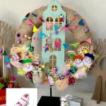 DIY-Pakket; Pieten Pakjeshuis Krans, 35cm