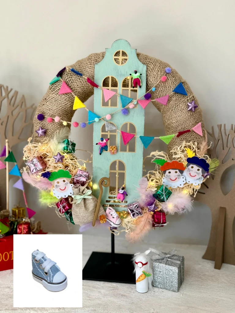 DIY-Pakket; Pieten Pakjeshuis Krans, 35cm