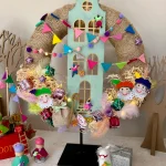 DIY-Pakket; Pieten Pakjeshuis Krans, 35cm