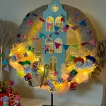 DIY-Pakket; Pieten Pakjeshuis Krans, 35cm
