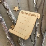 Houten verlanglijstje, 2 stuks, 6cm